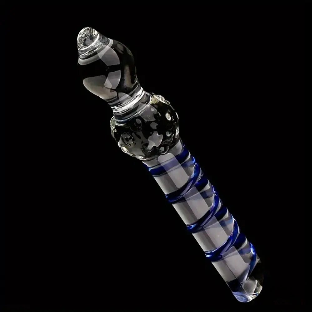 Spiral Swirl Glass Dildo - Clear Glass Dildo Set