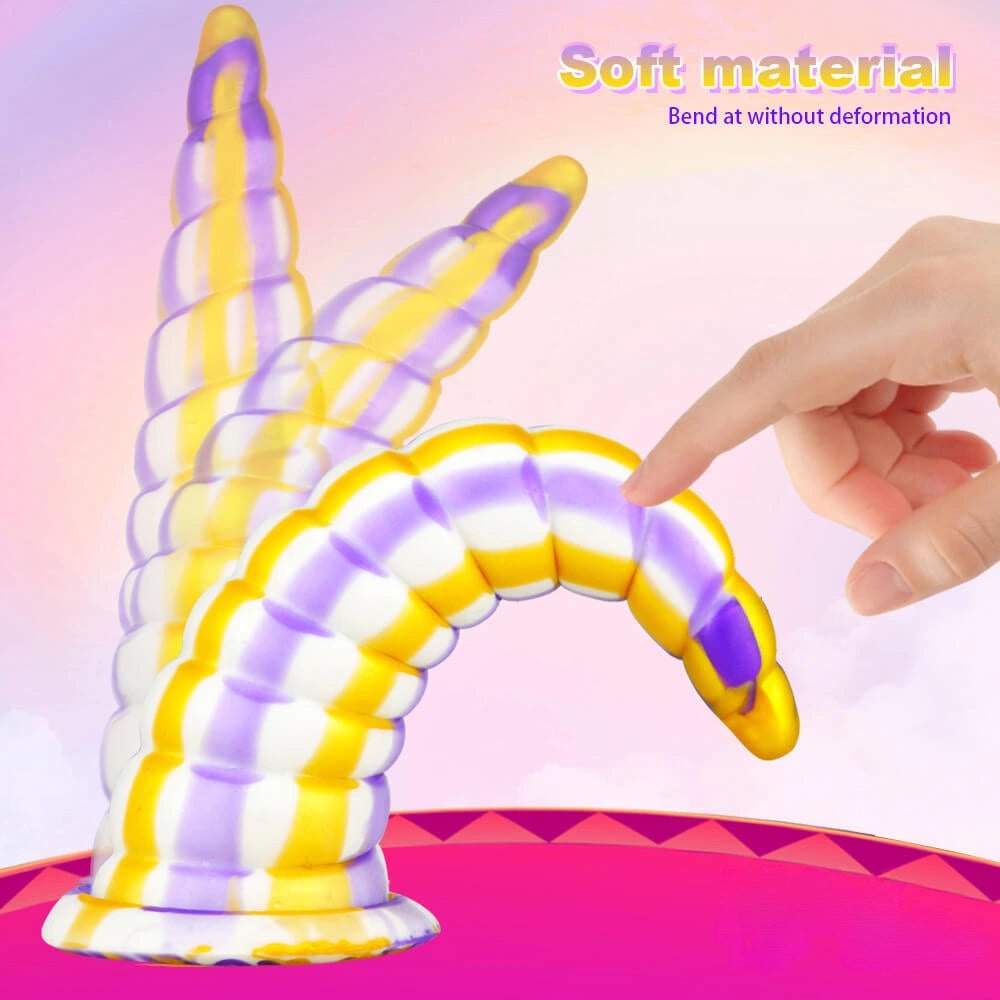 Spiral Tentacle Fantasy Dildo 8 in - Monster Dragon Dildo
