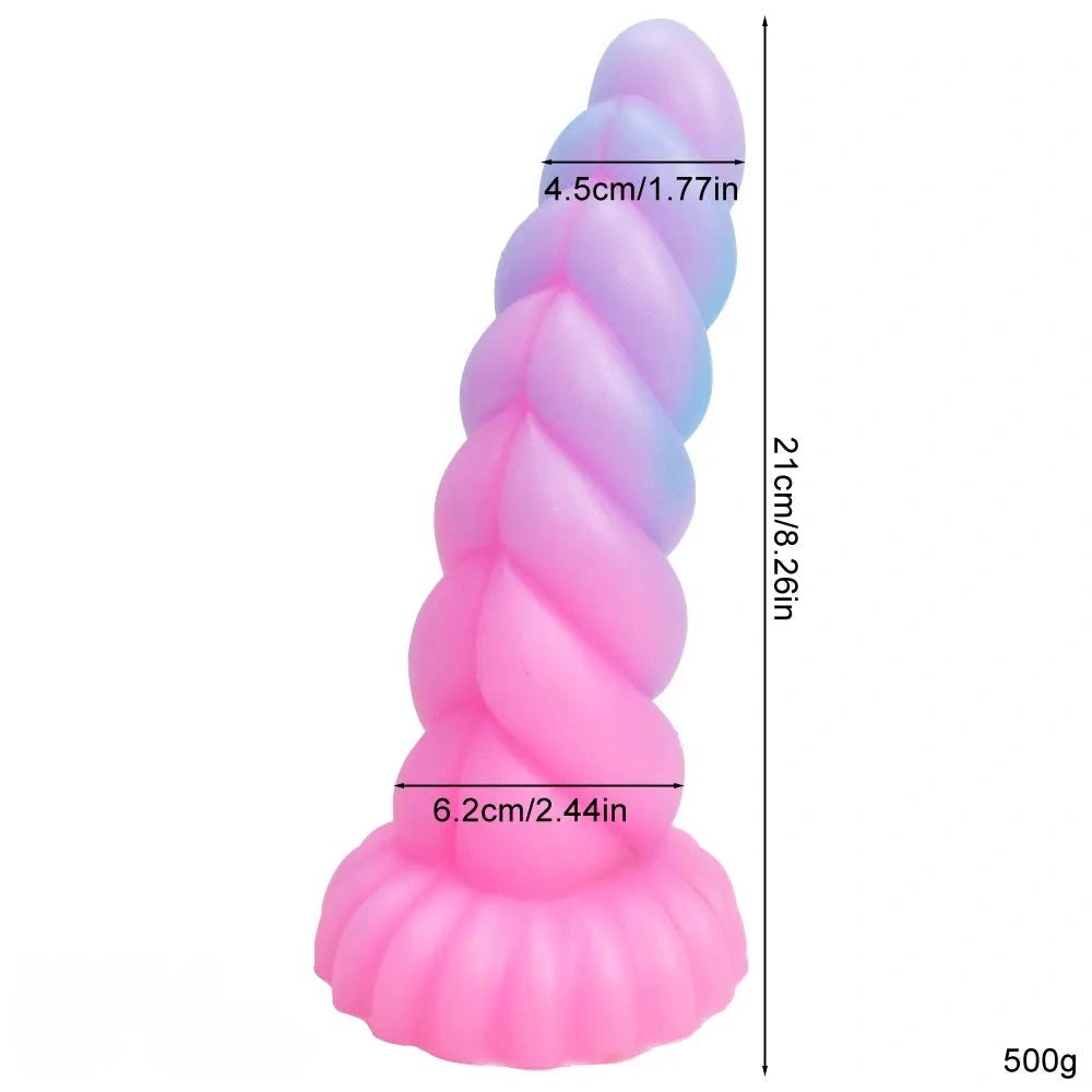 Spiral Tentacle Fantasy Dildo - Dragon Dildo Style Silicone Toy