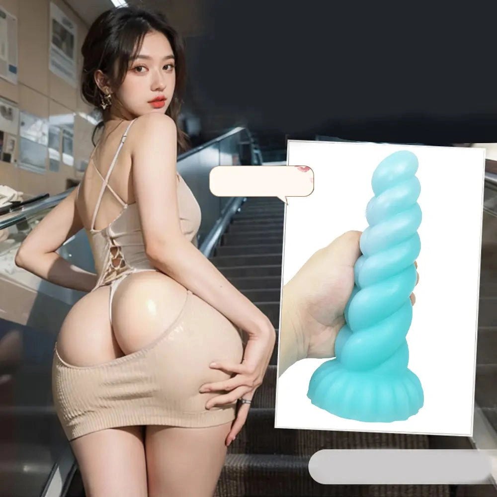 Spiral Tentacle Fantasy Dildo - Dragon Dildo Style Silicone Toy