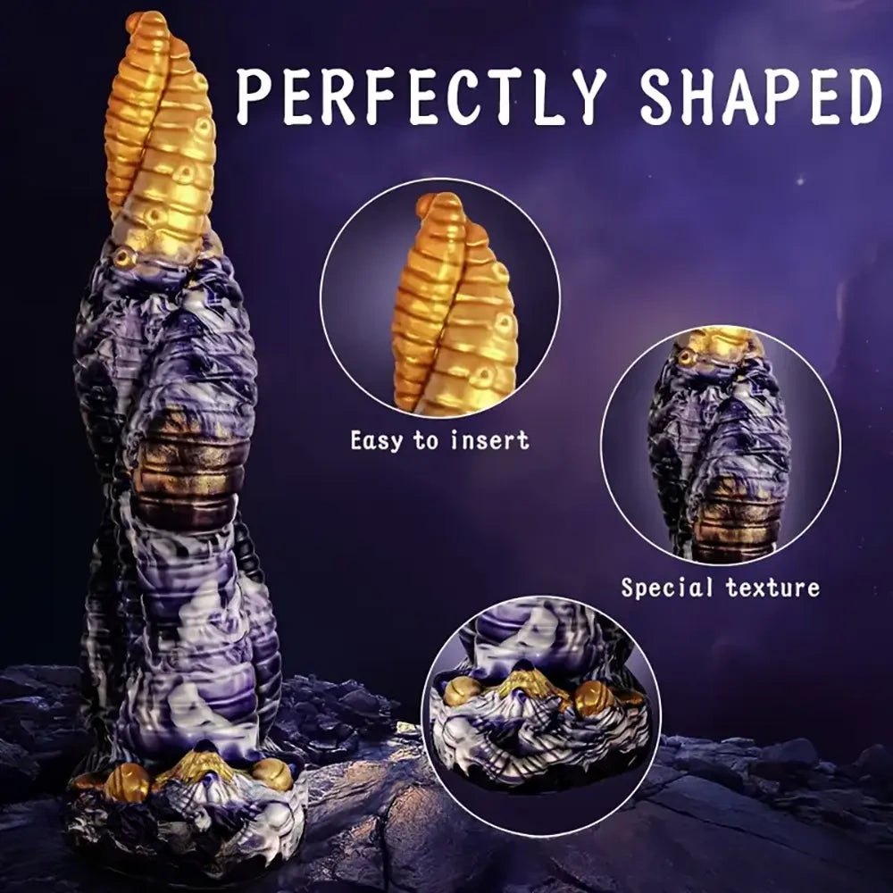Spiral Tentacle Fantasy Dildo - Mixed Silicone Dragon Dildo
