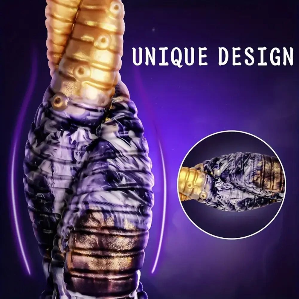 Spiral Tentacle Fantasy Dildo - Mixed Silicone Dragon Dildo