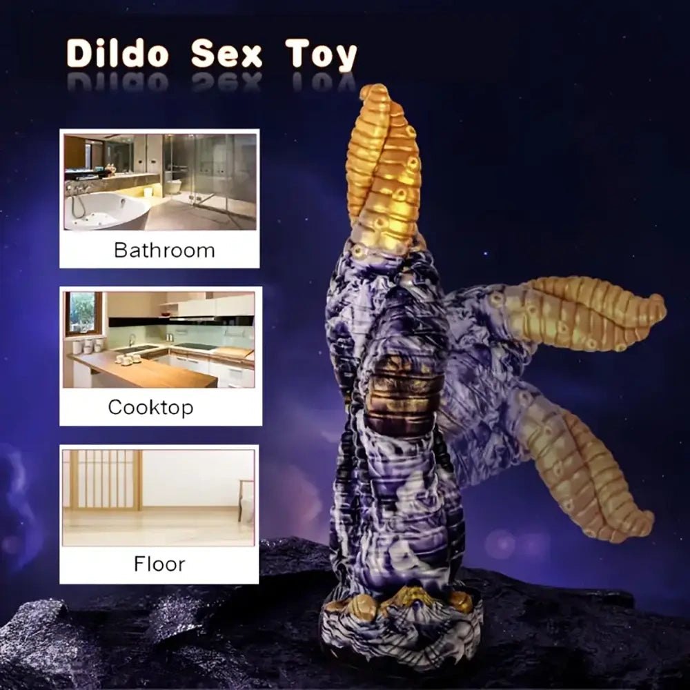 Spiral Tentacle Fantasy Dildo - Mixed Silicone Dragon Dildo