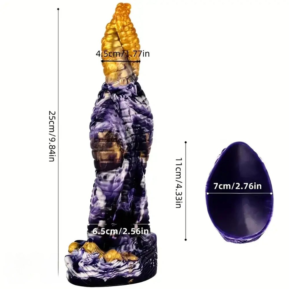 Spiral Tentacle Fantasy Dildo - Mixed Silicone Dragon Dildo