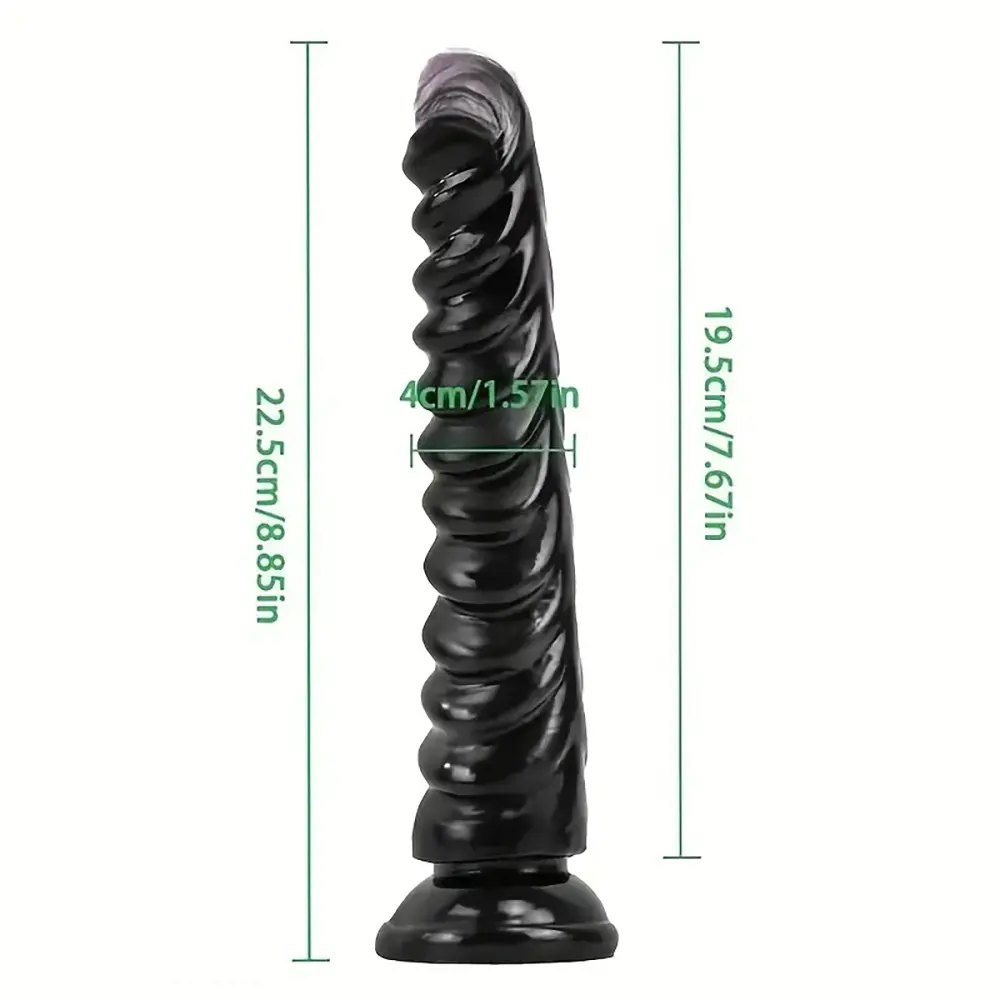 Spiral Textured Realistic Dildo - Suction Cup Big Dildo