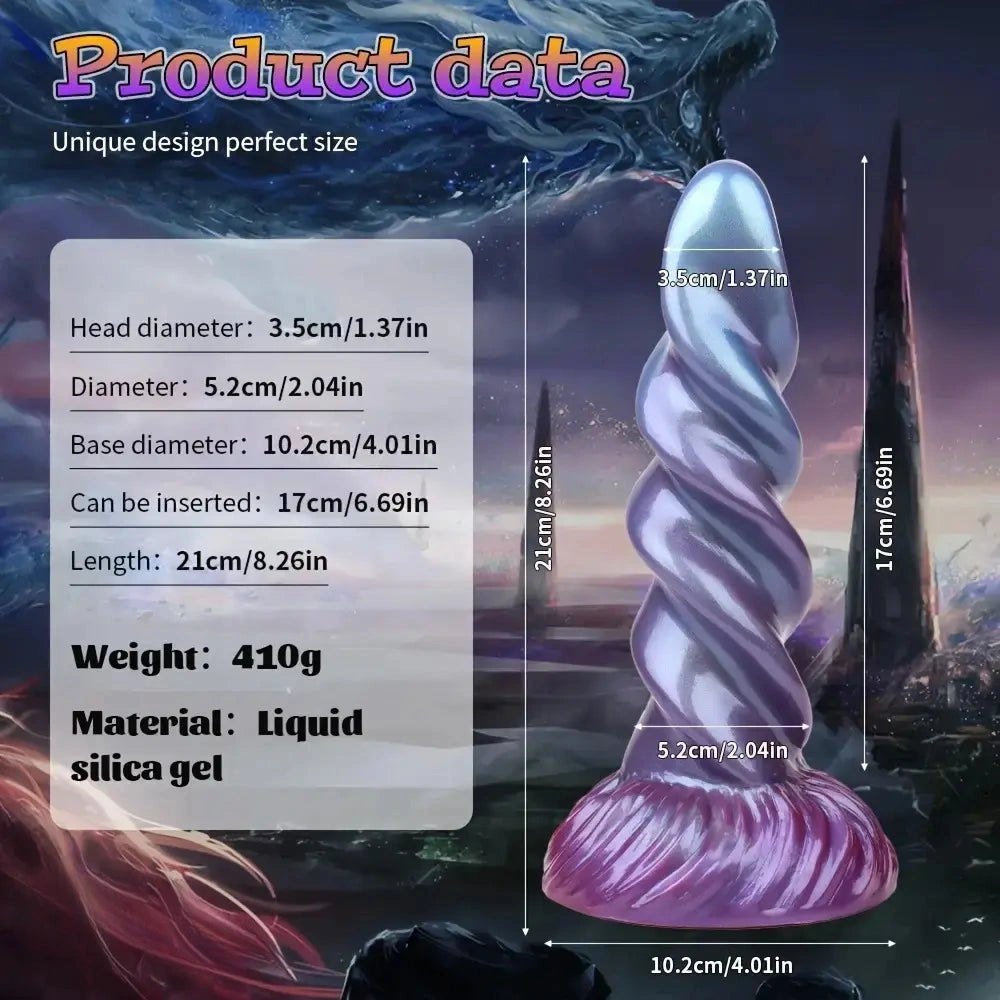 Spiral Twist Fantasy Dildo - Silicone Monster Fantasy Dildo