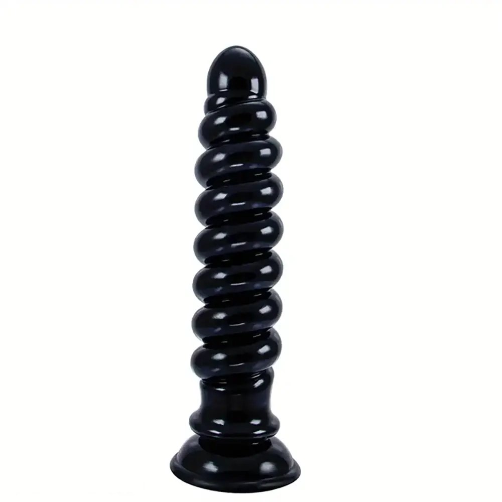 Spiral Twist Anal Dildo 9in - Ribbed PVC Anal Toy
