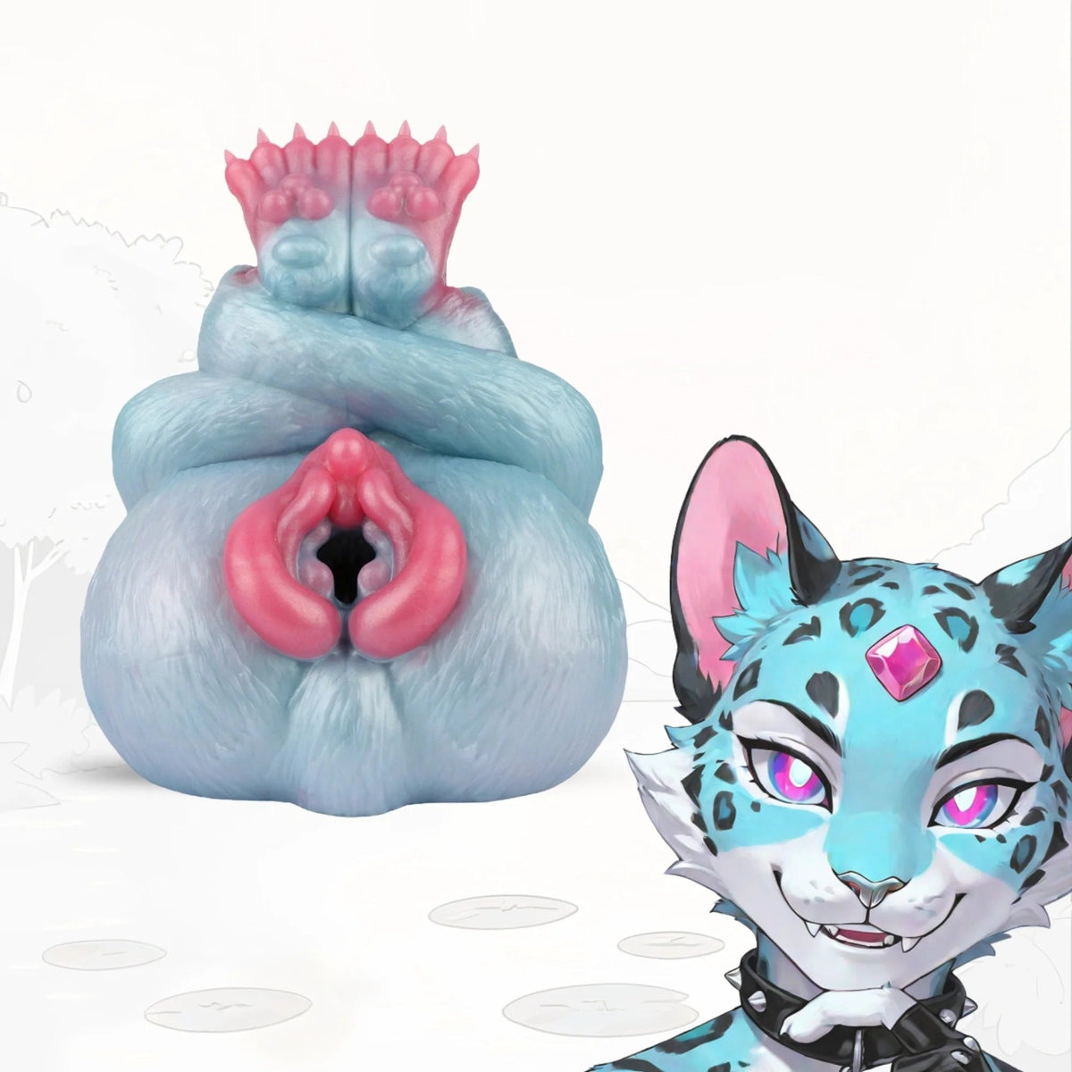 Spots Leopard Furry Masturbator - Single Channel Toy