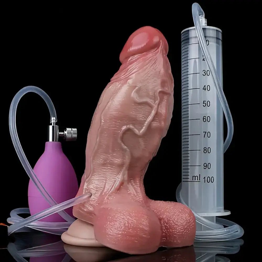 Squirting Anal Dildo 6.5 in - Silicone Anal Dildo with Spray Tube