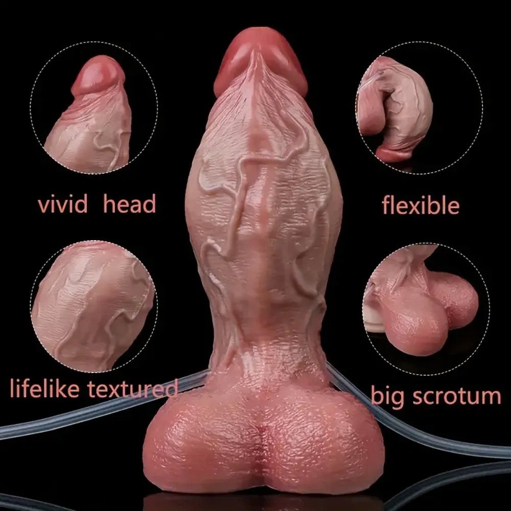 Squirting Anal Dildo 6.5 in - Silicone Anal Dildo with Spray Tube