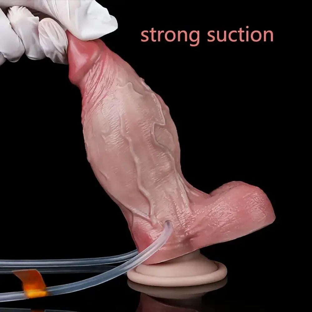 Squirting Anal Dildo 6.5 in - Silicone Anal Dildo with Spray Tube