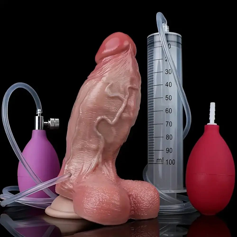 Squirting Anal Dildo 6.5 in - Silicone Anal Dildo with Spray Tube