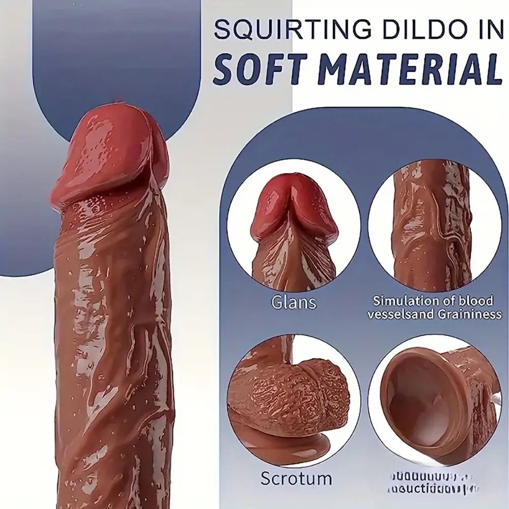 Squirting Curved Dildo 8.46 in - Curved PVC Sex Toy