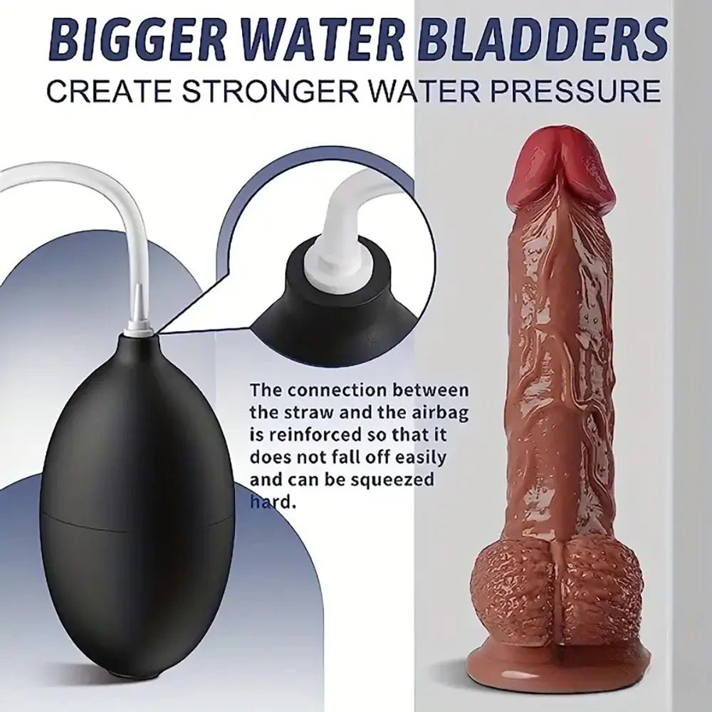 Squirting Curved Dildo 8.46 in - Curved PVC Sex Toy