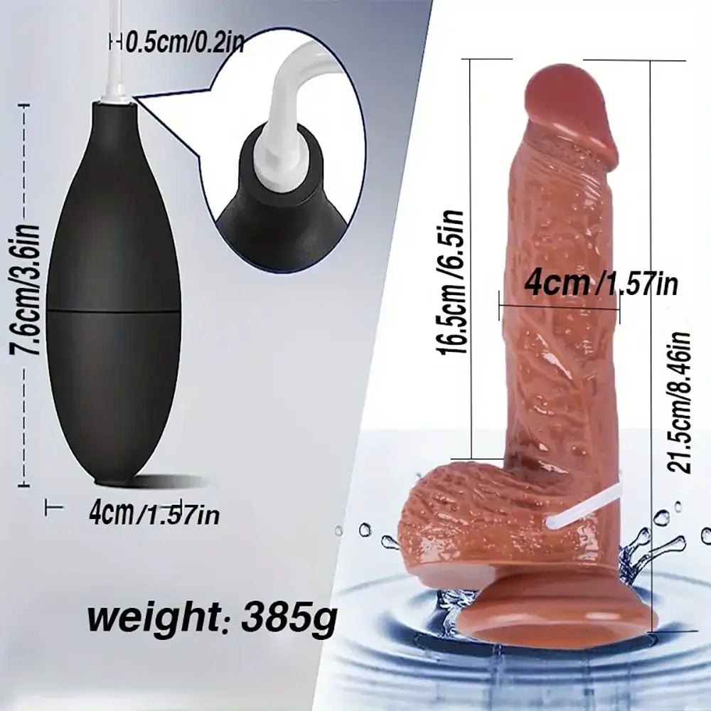 Squirting Curved Dildo 8.46 in - Curved PVC Sex Toy