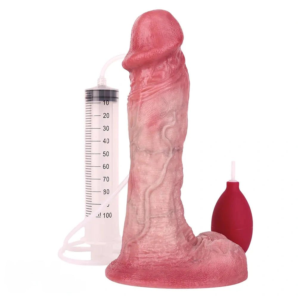 Squirting Dildo With Syringe Kit - Ejaculating Silicone Dildo