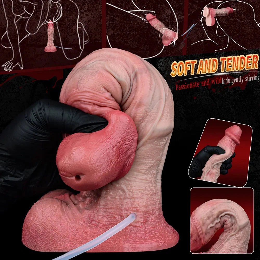 Squirting Dildo With Syringe Kit - Ejaculating Silicone Dildo