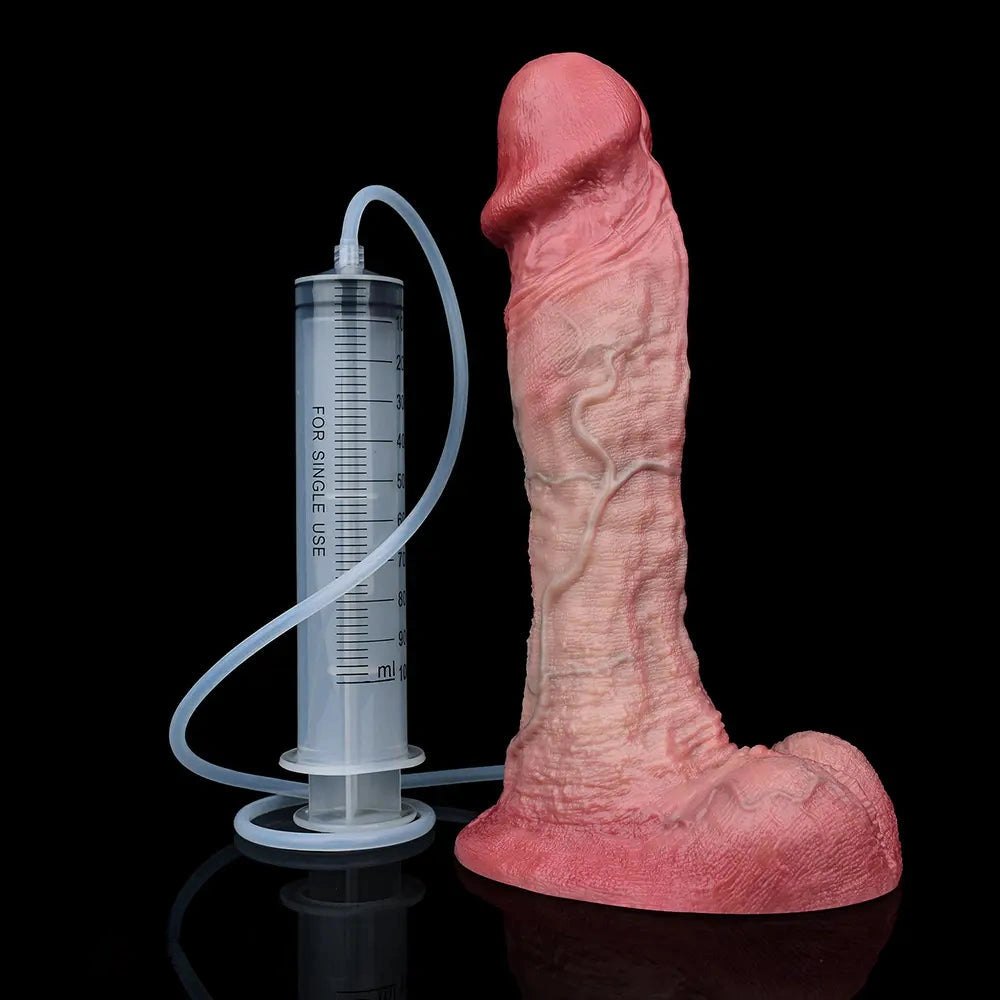 Squirting Dildo With Syringe Kit - Ejaculating Silicone Dildo