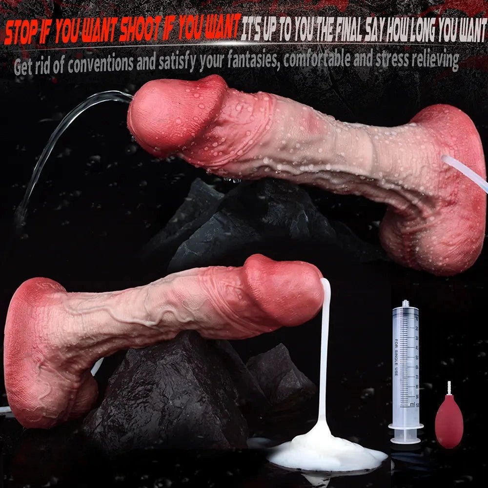 Squirting Dildo With Syringe Kit - Ejaculating Silicone Dildo