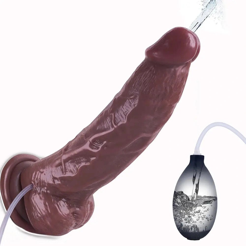 Squirting Dildo With Pump 9.05in - Ejaculating Dildo Toy
