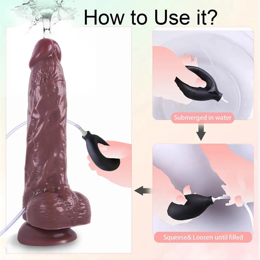 Squirting Dildo With Pump 9.05in - Ejaculating Dildo Toy