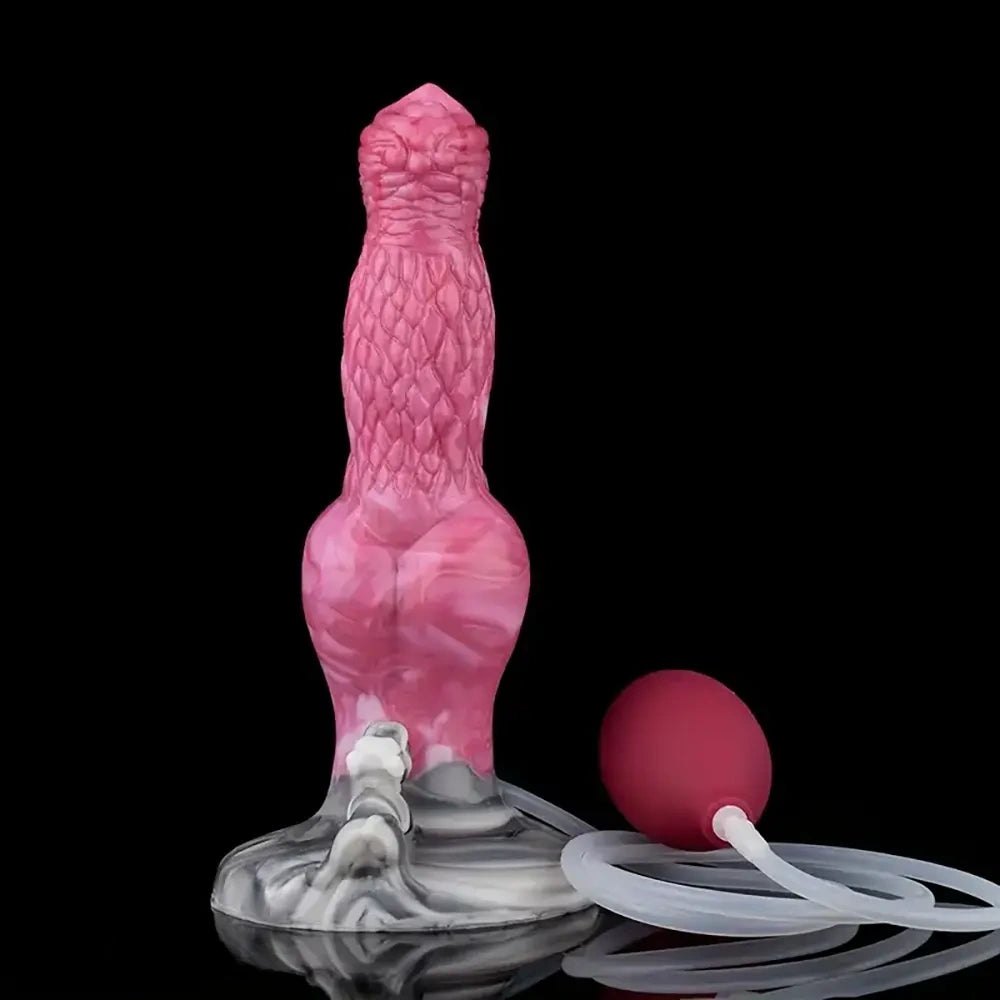 Squirting Dog Knot Dildo - Animal Style Silicone Dildo