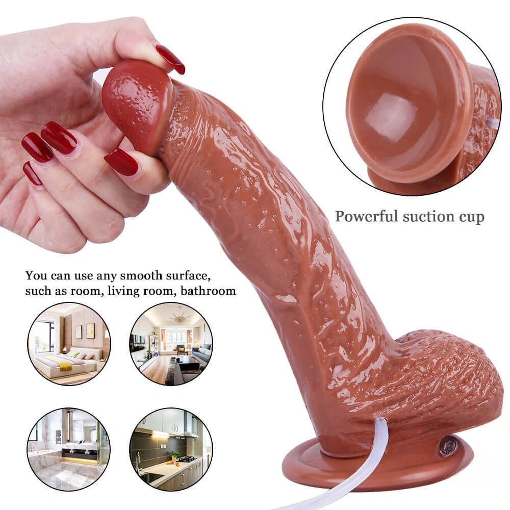 Squirting Ejaculating Dildo 8 in - Realistic Squirting Dildo