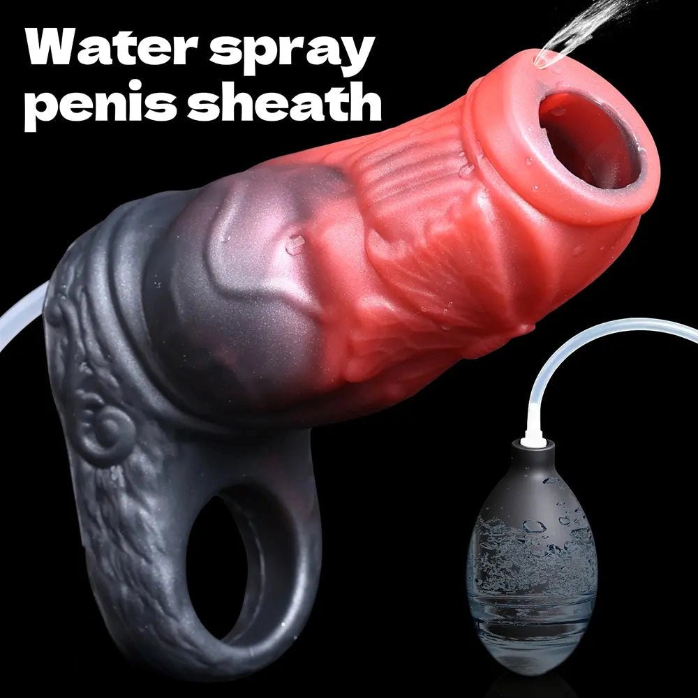 Squirting Monster Cock Ring - Silicone Sleeve Cock Ring