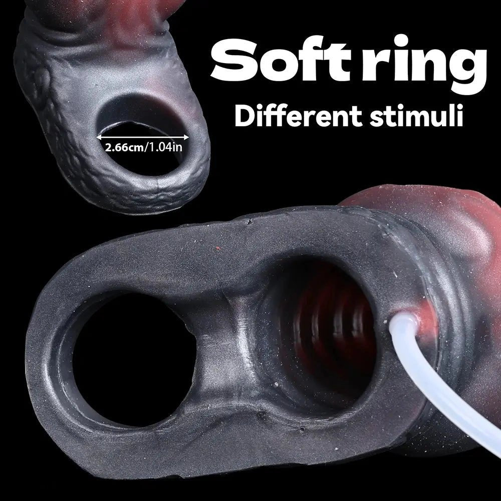 Squirting Monster Cock Ring - Silicone Sleeve Cock Ring