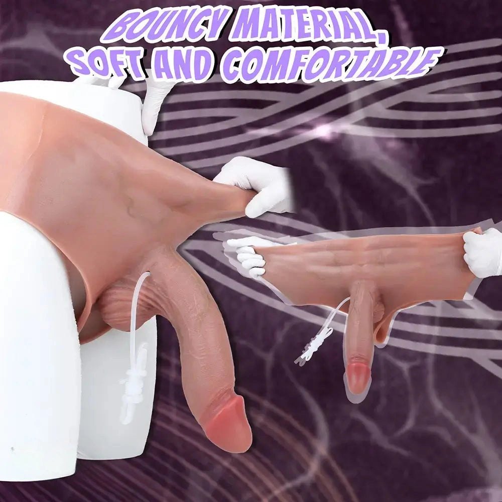 Squirting Strap-On Dildo - Panty Harness Strap-On Dildo