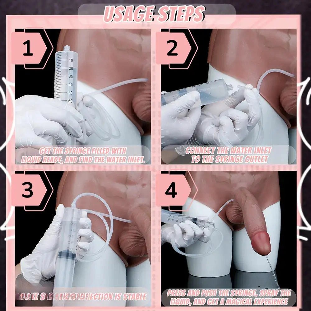 Squirting Strap-On Dildo - Panty Harness Strap-On Dildo