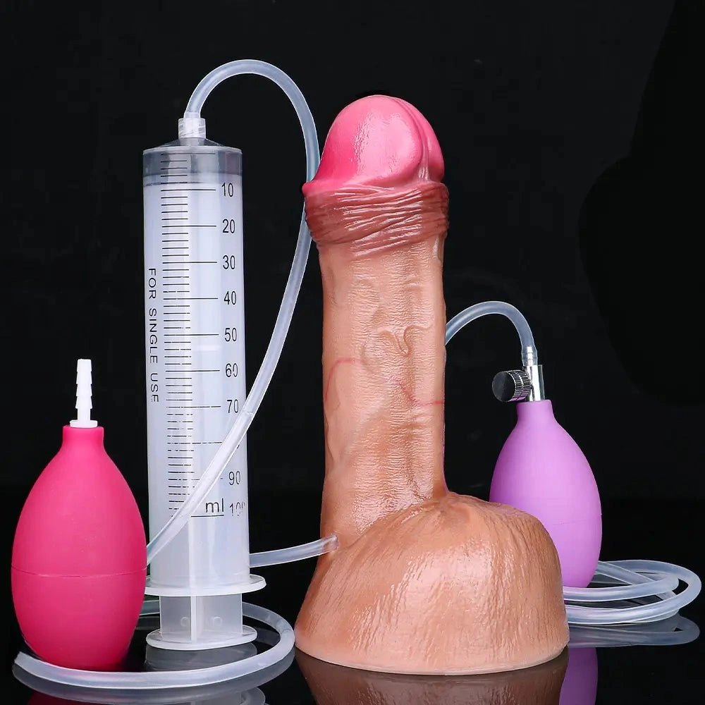 7.59in Squirting Realistic Dildo - Silicone Dildo With Airbag