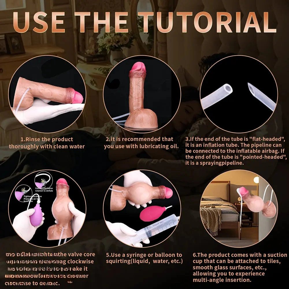 7.59in Squirting Realistic Dildo - Silicone Dildo With Airbag