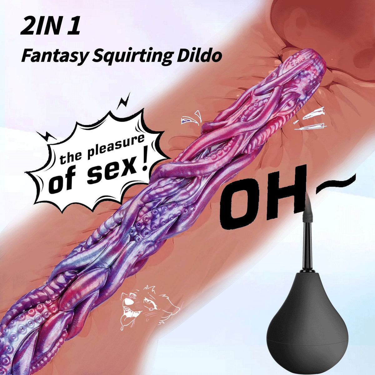 Squirting Tentacle Dildo - Monster Fantasy Dildo
