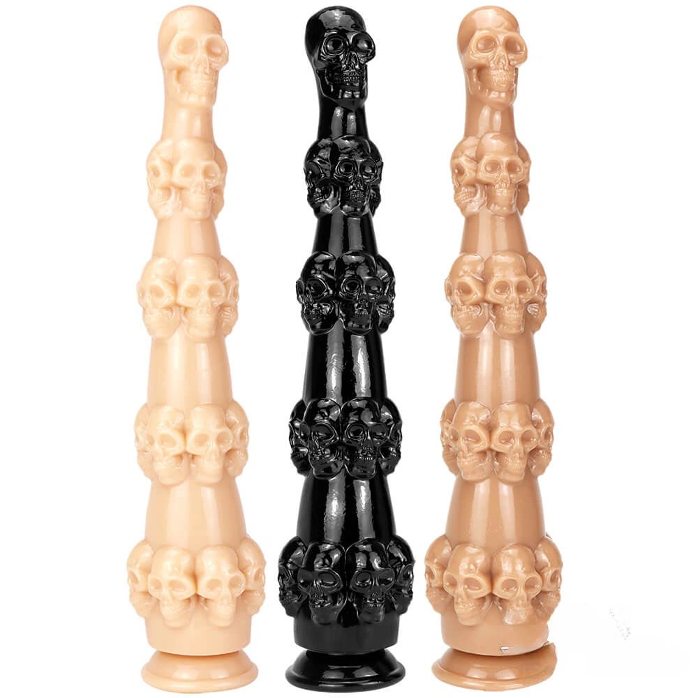 Stacked Skull Fantasy Dildo - Novelty PVC Fantasy Dildo