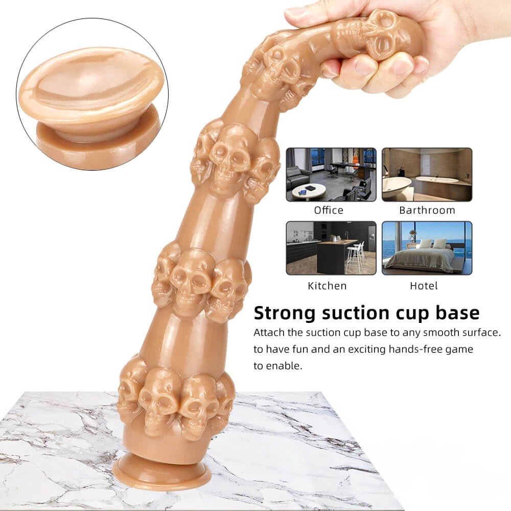 Stacked Skull Fantasy Dildo - Novelty PVC Fantasy Dildo