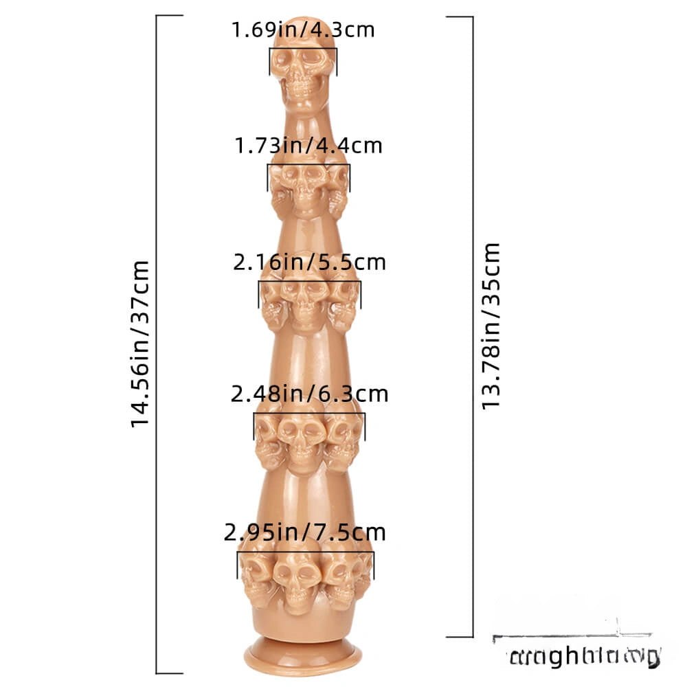 Stacked Skull Fantasy Dildo - Novelty PVC Fantasy Dildo