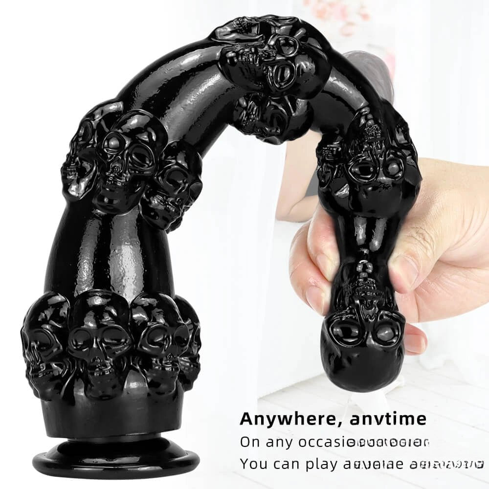 Stacked Skull Fantasy Dildo - Novelty PVC Fantasy Dildo