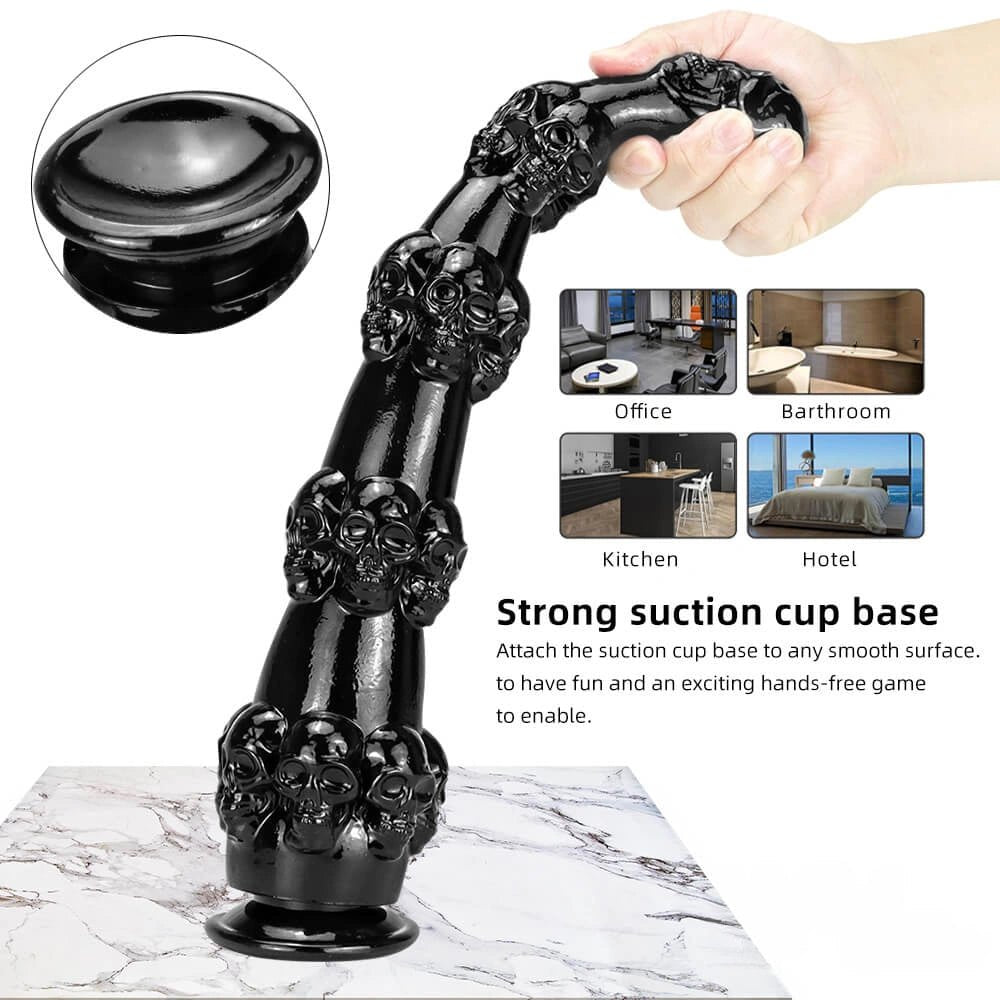 Stacked Skull Fantasy Dildo - Novelty PVC Fantasy Dildo