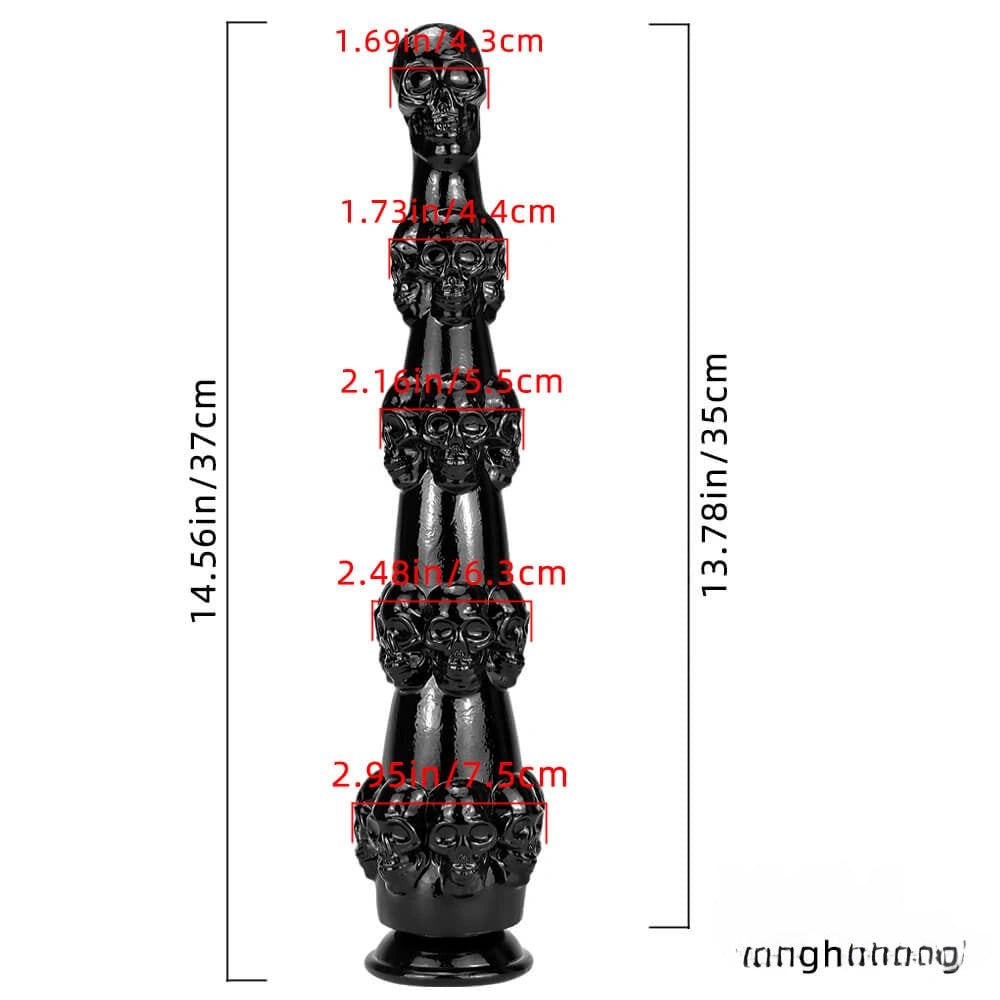 Stacked Skull Fantasy Dildo - Novelty PVC Fantasy Dildo
