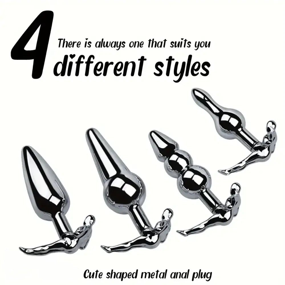 Stainless Steel Anal Plug 4 Styles - Metal Toy Set