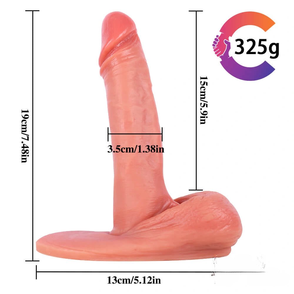 Stick-On Wall Dildo 7.5in - Suction Cup Realistic Dildo