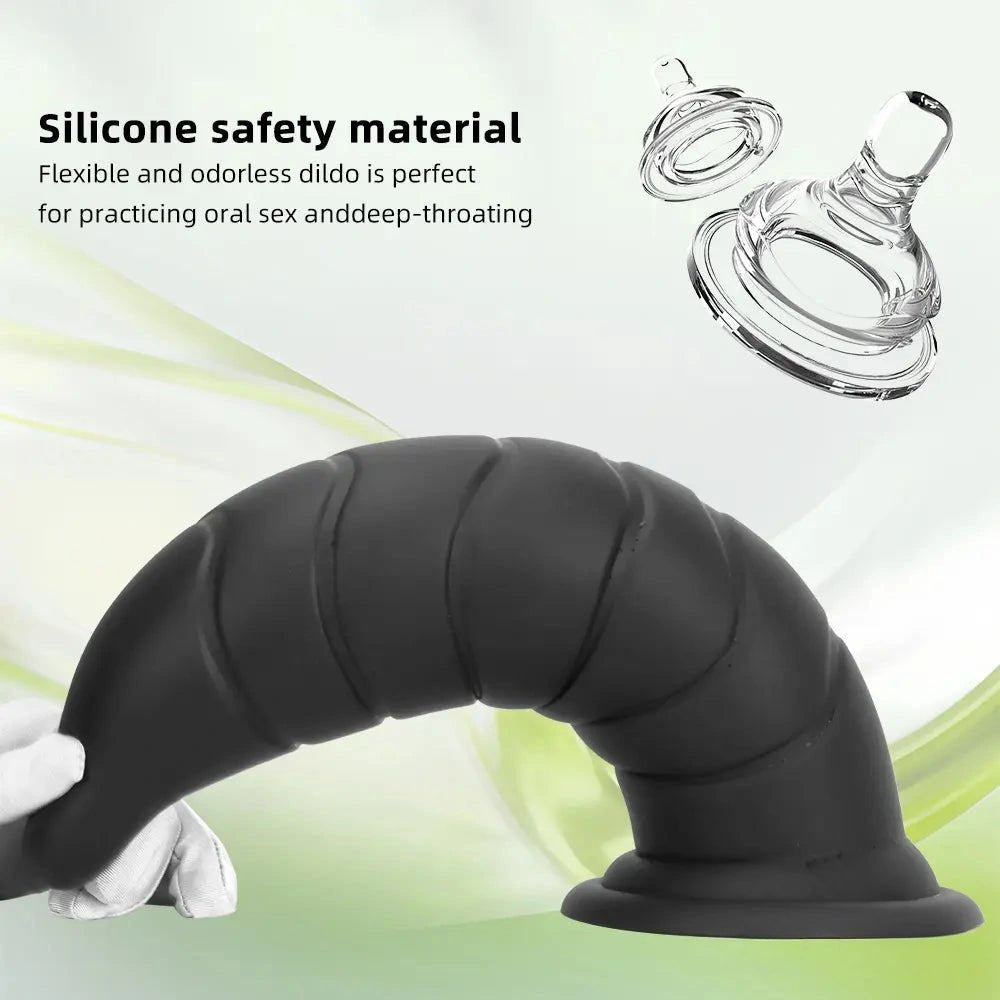 Straight Ribbed G-Spot Dildo - Silicone G-Spot Toy
