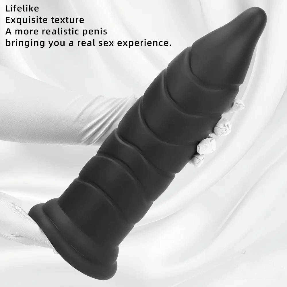 Straight Ribbed G-Spot Dildo - Silicone G-Spot Toy