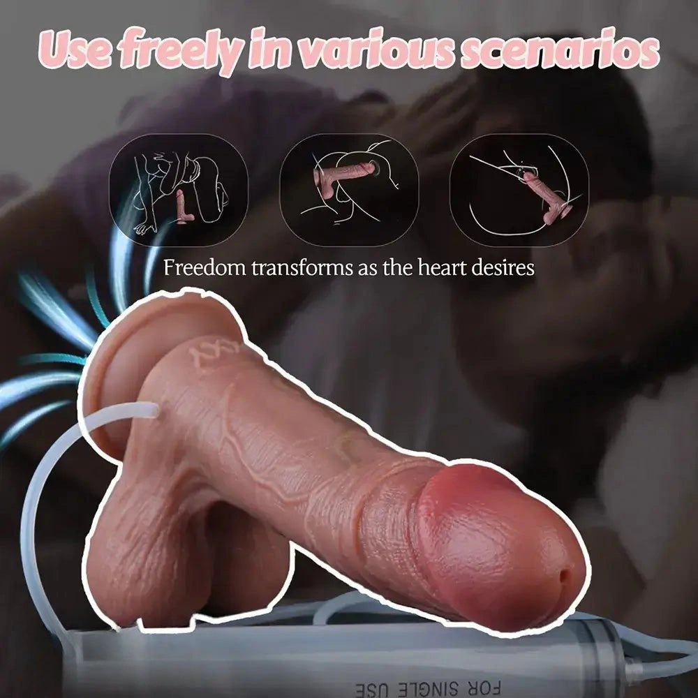 Strap-On Squirting Dildo - Double Density Strap-On