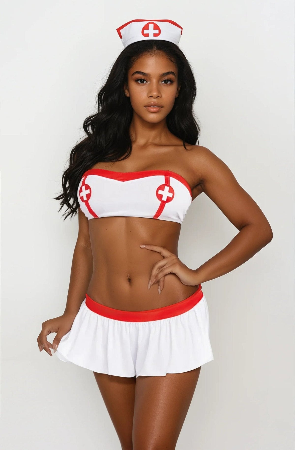 Strapless Bandeau Nurse Costume - Sexy Roleplay Costume