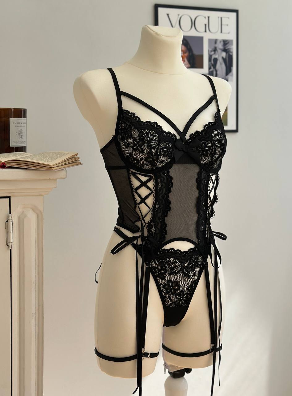 Strappy Cutout Lace Bodysuit - Lingerie Bodysuit for Women