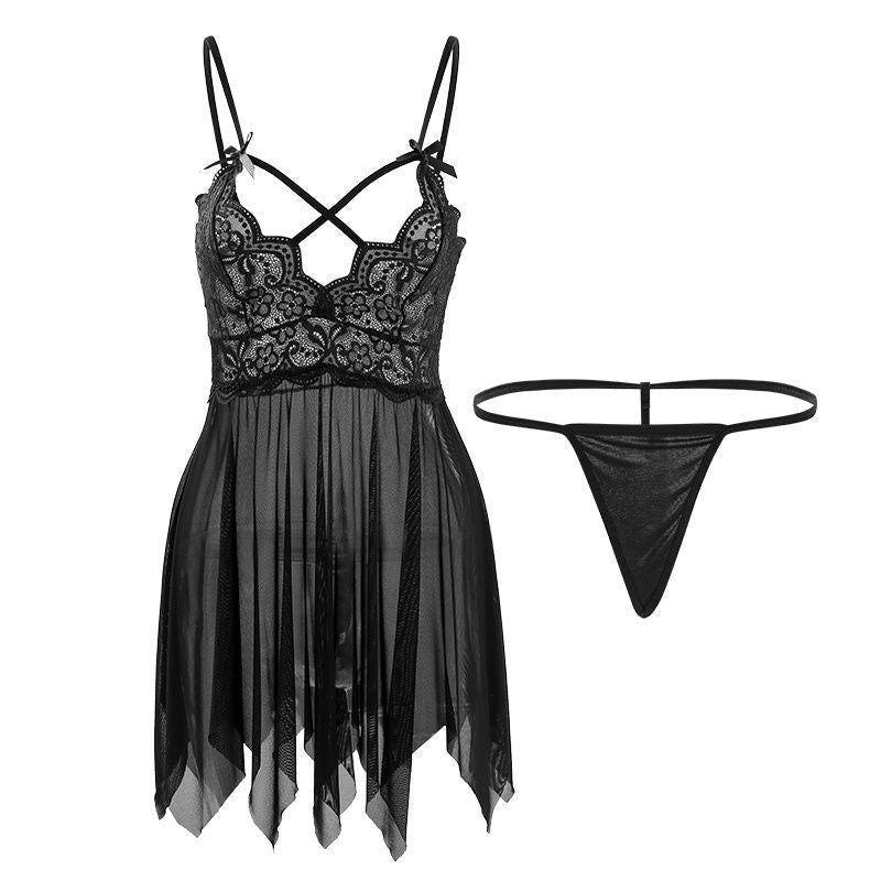 Strappy Lace Camisole Skirt Set - Sexy Babydoll Lingerie