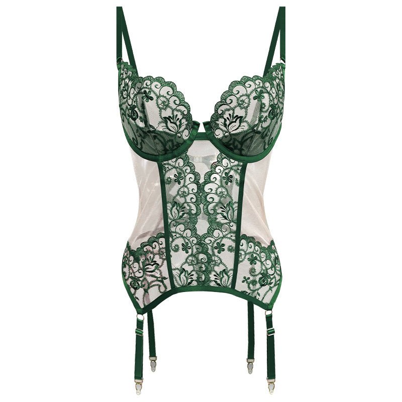 Strappy Lace Corset Garter Bustier - Bustier Lingerie Top