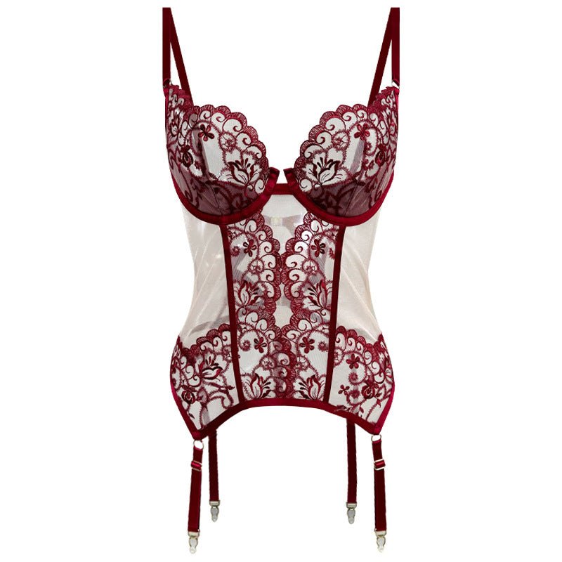Strappy Lace Corset Garter Bustier - Bustier Lingerie Top
